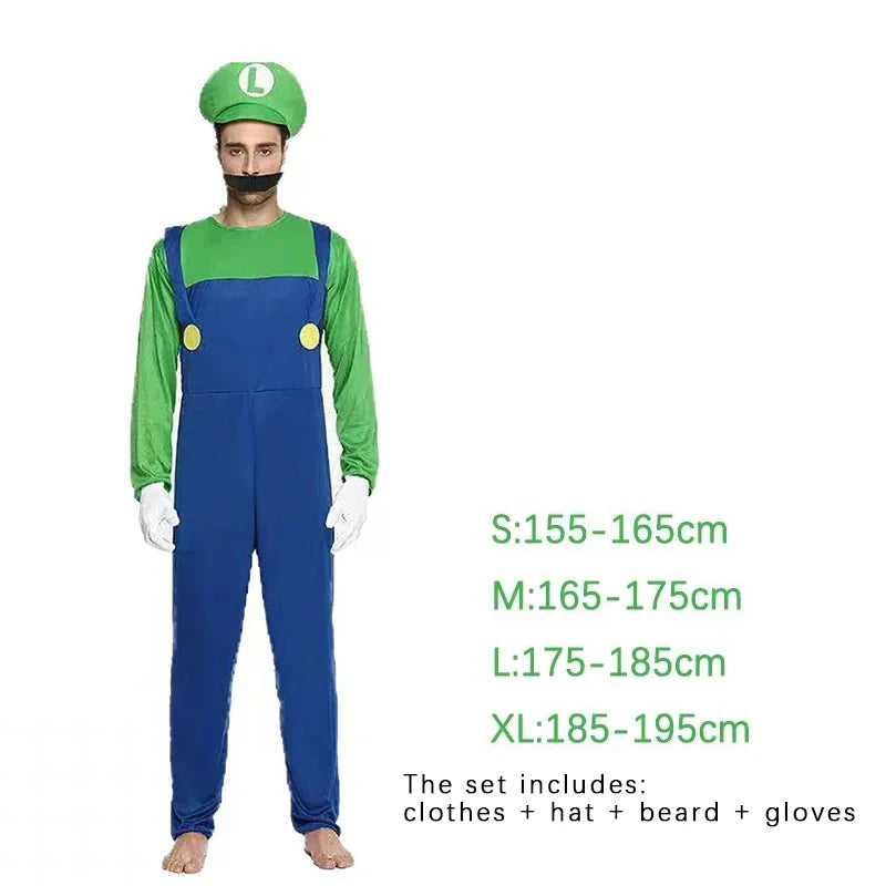 Game Marios Super Luigi Brothers Uniform Set Cosplay