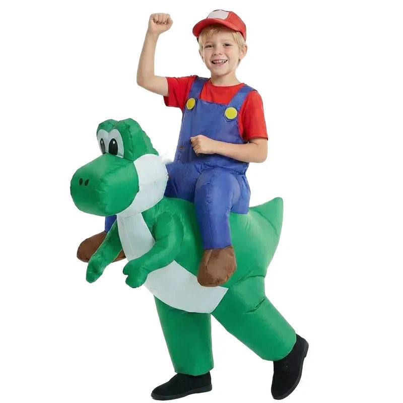 Adult Kids Plumber Costume Dinosaur