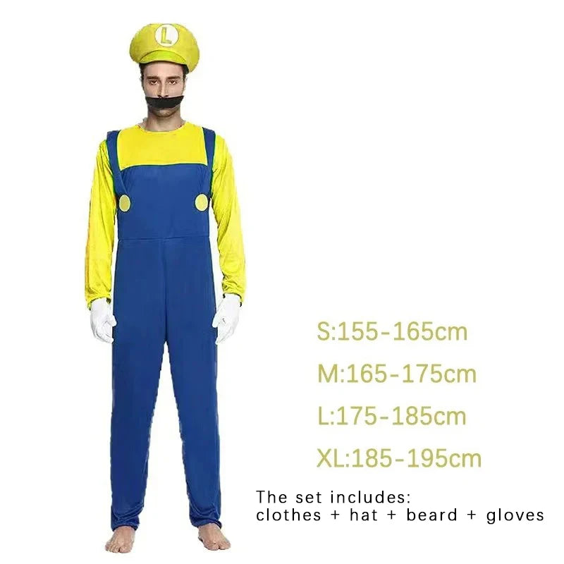 Game Marios Super Luigi Brothers Uniform Set Cosplay