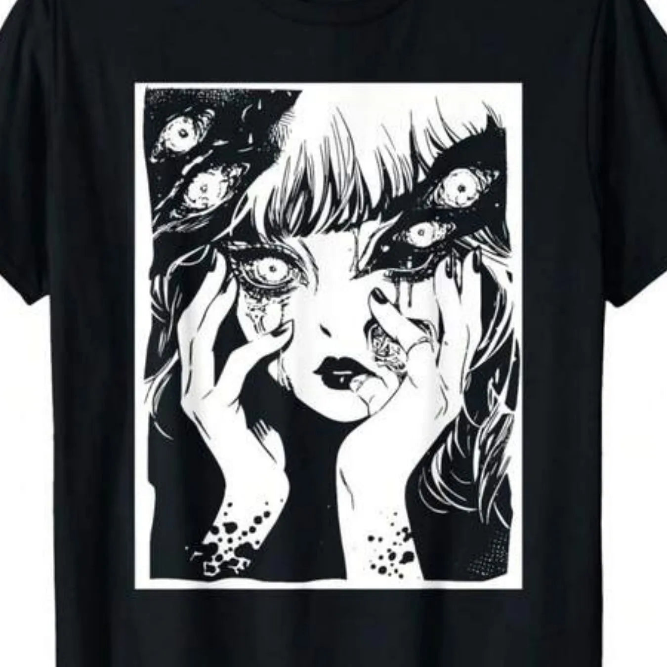 Creepy Manga Graphic Tee Casual Harajuku Style Anime Wear